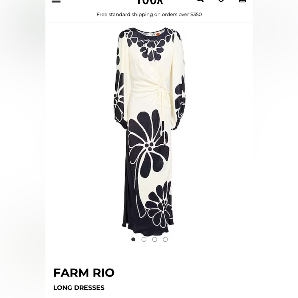 Farm Rio Palermo black cut out long sleeve maxi dress NWT XS